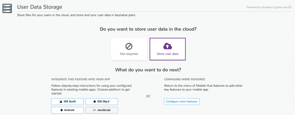 AWS mobile hub add service