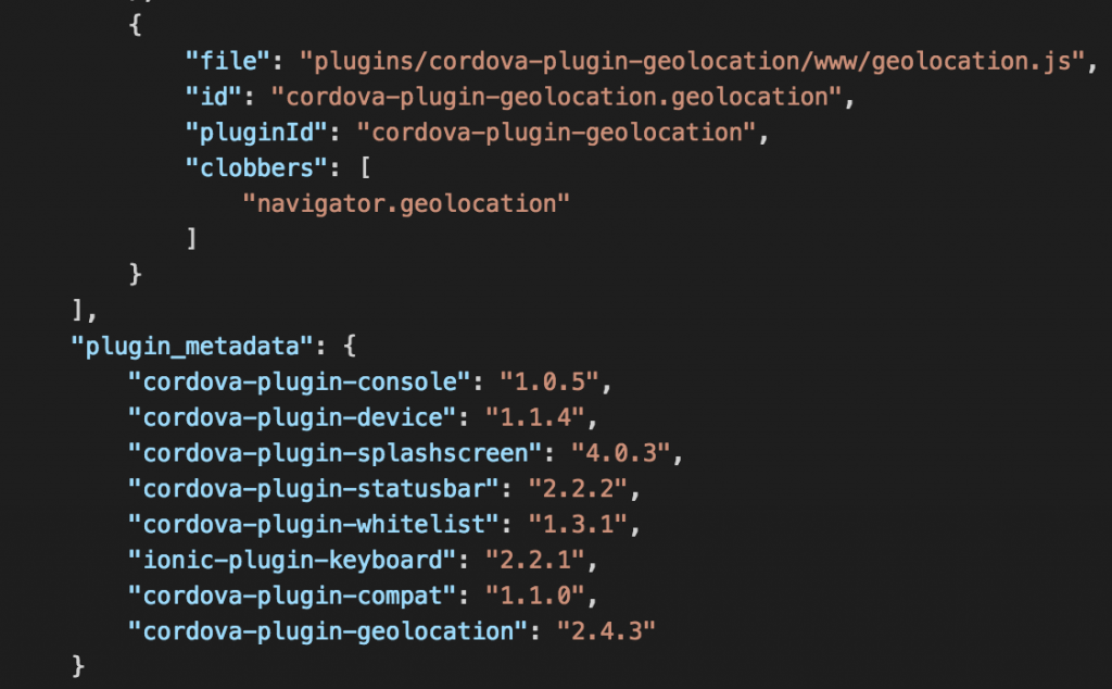 Ionic plugin ios json